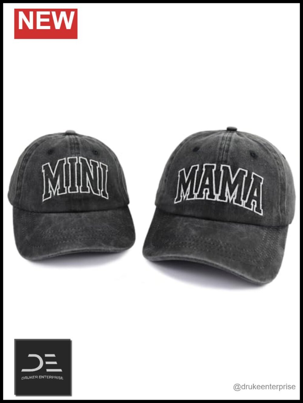 Mommy and Me Matching Baseball Caps Embroidered Cotton Adjustable Set